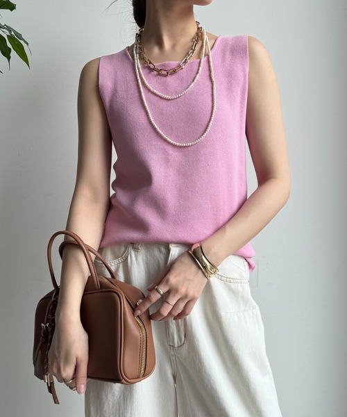 DouDou（ドゥドゥ）の「【一部WEB限定カラー】スクエアニットタンク