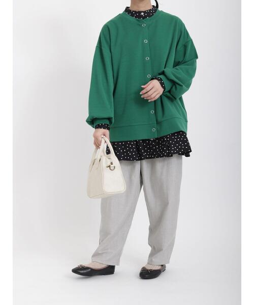 Samansa Mos2（サマンサ モスモス）の「柄アソートタック切替チュニック（シャツ/ブラウス・レディース・オフホワイト/ミント/ブルー/ベージュ/ブラック・ﾌﾘ-）」の18枚目の写真