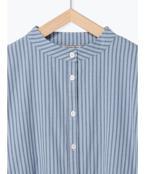 Samansa Mos2（サマンサ モスモス）の「柄アソートタック切替チュニック（シャツ/ブラウス・レディース・オフホワイト/ミント/ブルー/ベージュ/ブラック・ﾌﾘ-）」の8枚目の写真