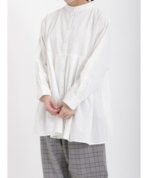 Samansa Mos2 | 柄アソートタック切替チュニック(シャツ/ブラウス)