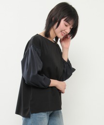 袖シャツ切り替えプルオーバー