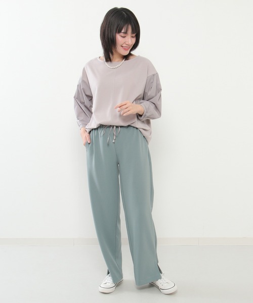 ikka(イッカ)の「袖シャツ切り替えプルオーバー(Tシャツ/カットソー・レディース・スカイブルー/ブラック/ライトグレー・M/L)」の10枚目の写真