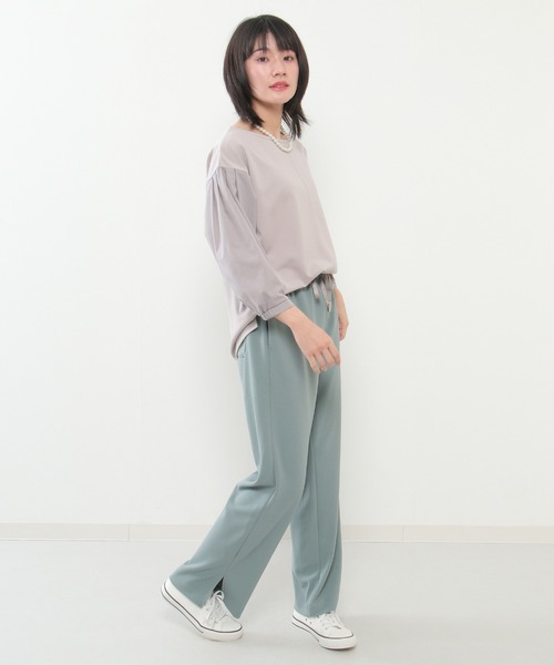 ikka(イッカ)の「袖シャツ切り替えプルオーバー(Tシャツ/カットソー・レディース・スカイブルー/ブラック/ライトグレー・M/L)」の12枚目の写真