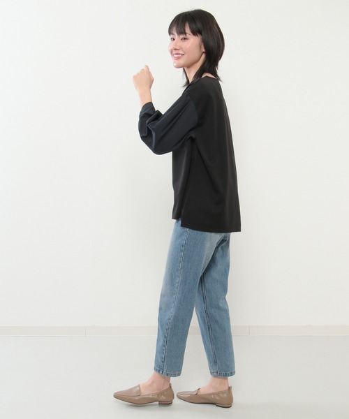 ikka(イッカ)の「袖シャツ切り替えプルオーバー(Tシャツ/カットソー・レディース・スカイブルー/ブラック/ライトグレー・M/L)」の16枚目の写真