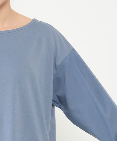 ikka(イッカ)の「袖シャツ切り替えプルオーバー(Tシャツ/カットソー・レディース・スカイブルー/ブラック/ライトグレー・M/L)」の11枚目の写真