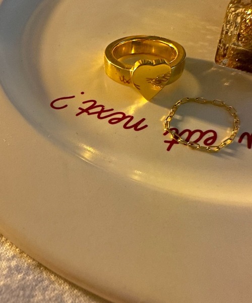 CIAOPANIC（チャオパニック）の「【Keyon/キーオン】yours / heart and chain ring　/ 2 set ring（リング・レディース・ゴールド・FREE）」の4枚目の写真