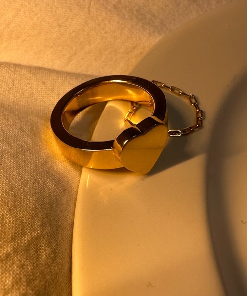 CIAOPANIC（チャオパニック）の「【Keyon/キーオン】yours / heart and chain ring　/ 2 set ring（リング・レディース・ゴールド・FREE）」の5枚目の写真