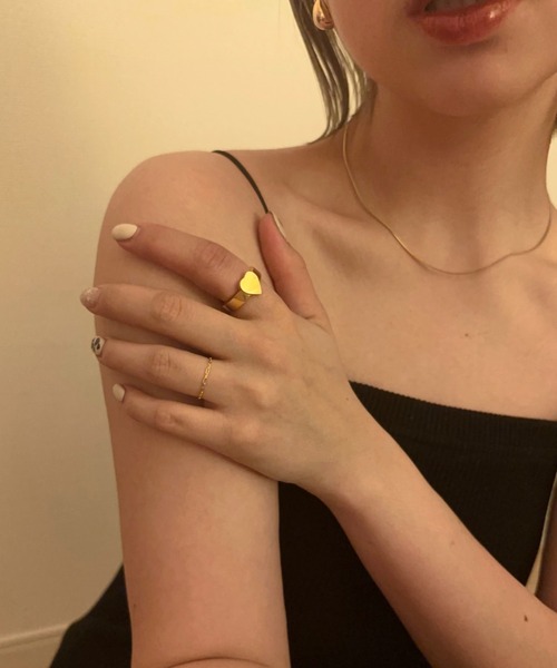 CIAOPANIC（チャオパニック）の「【Keyon/キーオン】yours / heart and chain ring　/ 2 set ring（リング・レディース・ゴールド・FREE）」の6枚目の写真