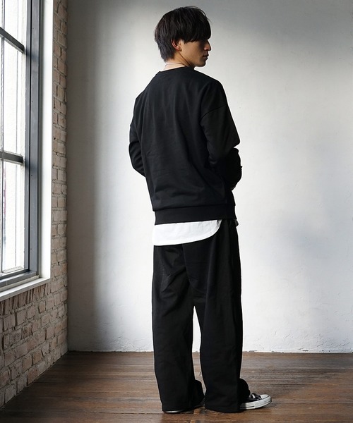 MinoriTY（マイノリティ）の「【MinoriTY】ピンタックミニマルトレーナー スウェット メンズ 無地 部屋着 秋服 【セットアップ対応】（スウェット・メンズ・グレー/ブラック/ブラウン・M/S/L）」の7枚目の写真