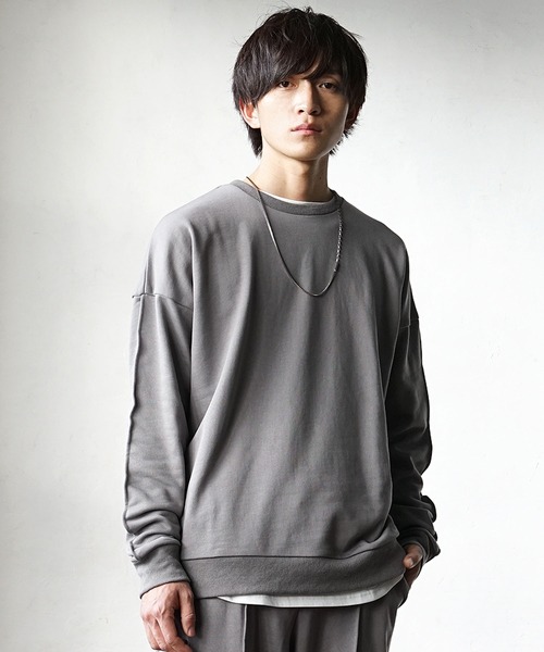 MinoriTY】ピンタックミニマルトレーナー スウェット メンズ