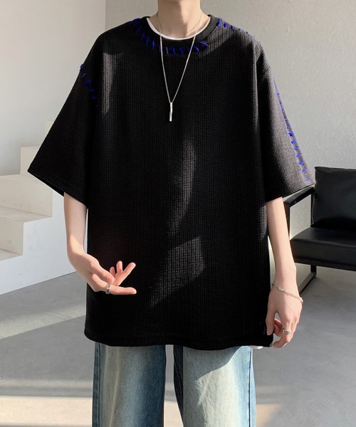 FVLMEN(フルメン)の「【FVLMEN】hand stitch halfsleeve tee/ハンドステッチ ハーフスリーブ T(Tシャツ/カットソー・メンズ・グリーン/ホワイト/ブラック・MEDIUM/LARGE/X-LARGE)」の17枚目の写真