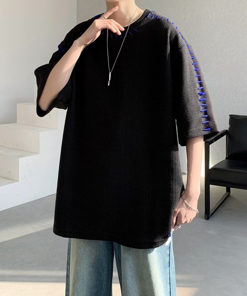 FVLMEN(フルメン)の「【FVLMEN】hand stitch halfsleeve tee/ハンドステッチ ハーフスリーブ T(Tシャツ/カットソー・メンズ・グリーン/ホワイト/ブラック・MEDIUM/LARGE/X-LARGE)」の21枚目の写真