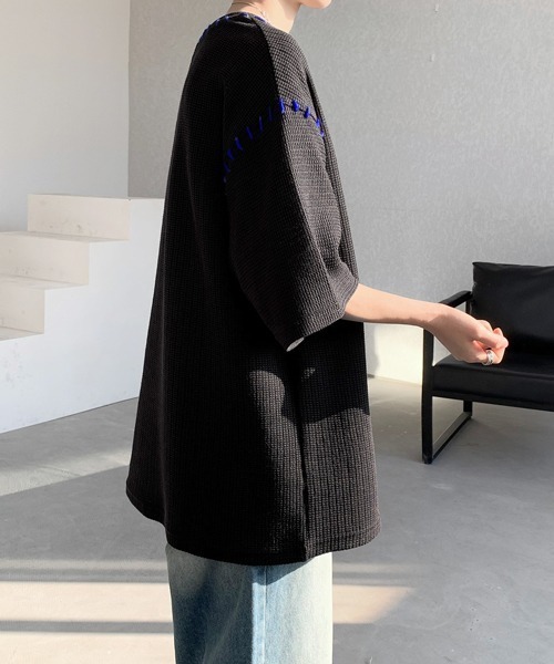 FVLMEN(フルメン)の「【FVLMEN】hand stitch halfsleeve tee/ハンドステッチ ハーフスリーブ T(Tシャツ/カットソー・メンズ・グリーン/ホワイト/ブラック・MEDIUM/LARGE/X-LARGE)」の8枚目の写真