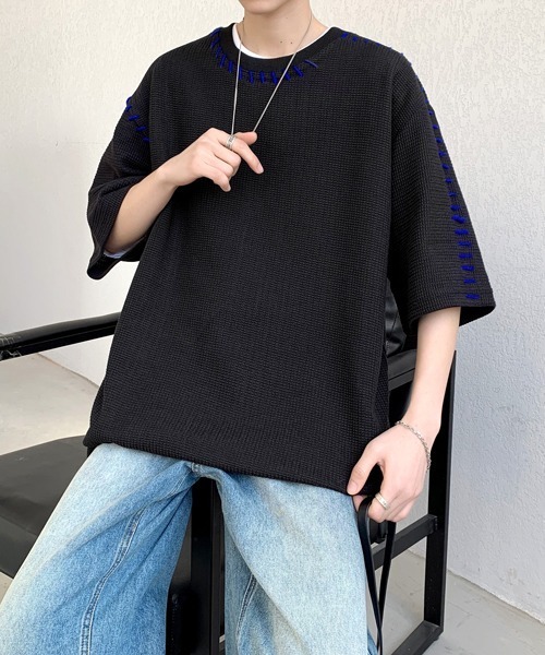 FVLMEN(フルメン)の「【FVLMEN】hand stitch halfsleeve tee/ハンドステッチ ハーフスリーブ T(Tシャツ/カットソー・メンズ・グリーン/ホワイト/ブラック・MEDIUM/LARGE/X-LARGE)」の11枚目の写真