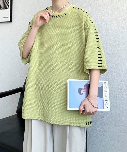 FVLMEN(フルメン)の「【FVLMEN】hand stitch halfsleeve tee/ハンドステッチ ハーフスリーブ T(Tシャツ/カットソー・メンズ・グリーン/ホワイト/ブラック・MEDIUM/LARGE/X-LARGE)」の22枚目の写真
