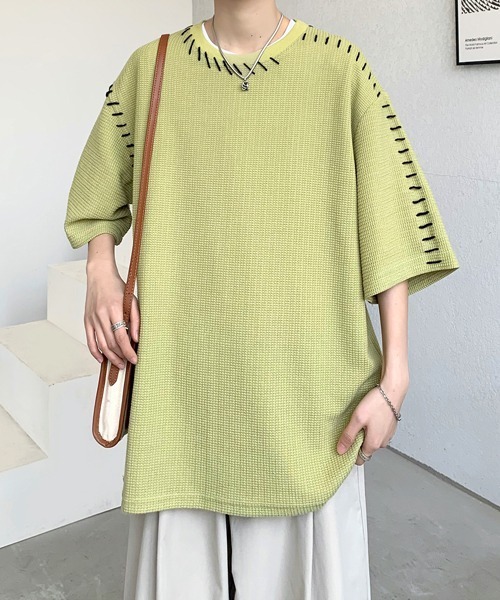 FVLMEN(フルメン)の「【FVLMEN】hand stitch halfsleeve tee/ハンドステッチ ハーフスリーブ T(Tシャツ/カットソー・メンズ・グリーン/ホワイト/ブラック・MEDIUM/LARGE/X-LARGE)」の19枚目の写真