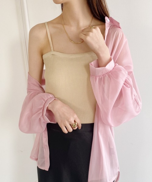 yuue' ( wear )（ユーイ）の「シンプルキャミソール（キャミソール・レディース・ベージュ/モカ/オフホワイト/ブラック・SMALL/MEDIUM/LARGE）」の4枚目の写真