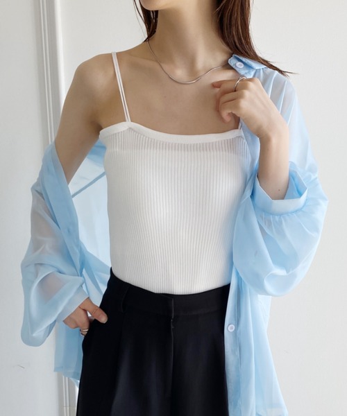 yuue' ( wear )（ユーイ）の「シンプルキャミソール（キャミソール・レディース・ベージュ/モカ/オフホワイト/ブラック・SMALL/MEDIUM/LARGE）」の2枚目の写真