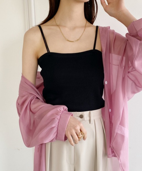 yuue' ( wear )（ユーイ）の「シンプルキャミソール（キャミソール・レディース・ベージュ/モカ/オフホワイト/ブラック・SMALL/MEDIUM/LARGE）」の3枚目の写真