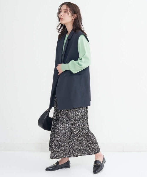 a.v.v(アーヴェヴェ)の「【UVカット/洗える】麻調ストレッチジレ【麻調シリーズ】(ベスト・レディース・ベージュ/ネイビー・40/36/38/42/34)」の12枚目の写真