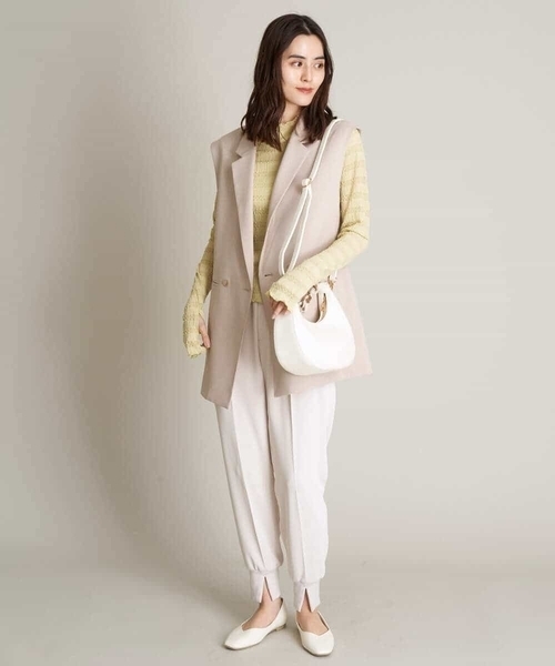 a.v.v(アーヴェヴェ)の「【UVカット/洗える】麻調ストレッチジレ【麻調シリーズ】(ベスト・レディース・ベージュ/ネイビー・40/36/38/42/34)」の16枚目の写真