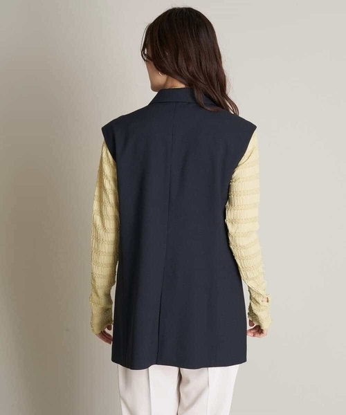 a.v.v(アーヴェヴェ)の「【UVカット/洗える】麻調ストレッチジレ【麻調シリーズ】(ベスト・レディース・ベージュ/ネイビー・40/36/38/42/34)」の20枚目の写真