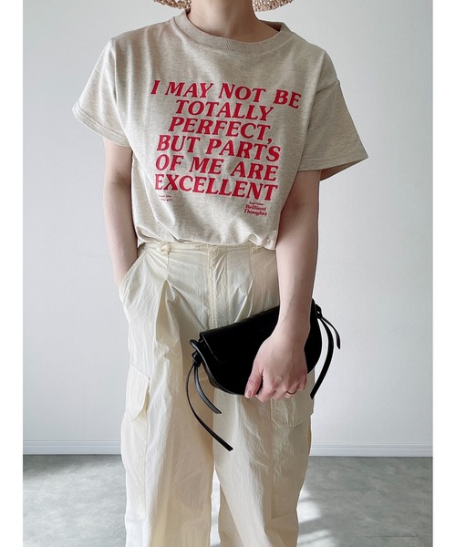 Yucca(ユッカ)の「I MAY NOT プリントTシャツ(MEKKE 低身長向け)(Tシャツ/カットソー・レディース・ネイビー/レッド/オートミール・FREE)」の7枚目の写真