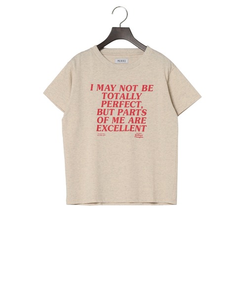 Yucca(ユッカ)の「I MAY NOT プリントTシャツ(MEKKE 低身長向け)(Tシャツ/カットソー・レディース・ネイビー/レッド/オートミール・FREE)」の13枚目の写真
