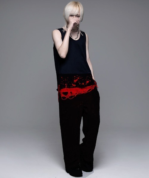 CIVARIZE（シヴァーライズ）の「『CIVARIZE/シヴァーライズ』フェイクレイヤードタンクトップ（タンクトップ・メンズ・ブラック×レッド/ブラック/ブラック×ホワイト/A・FREE）」の12枚目の写真