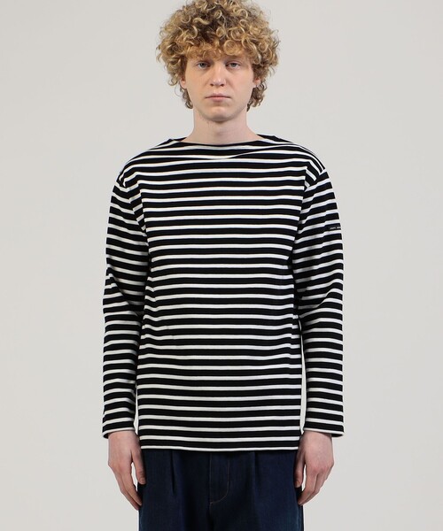 SAINT JAMES（セントジェームス）の「■SAINT JAMES OUESSANT BORDER コットン ボートネックプルオーバー（Tシャツ/カットソー・メンズ・ブラック系その他/ブルー系その他2・S/M）」の12枚目の写真