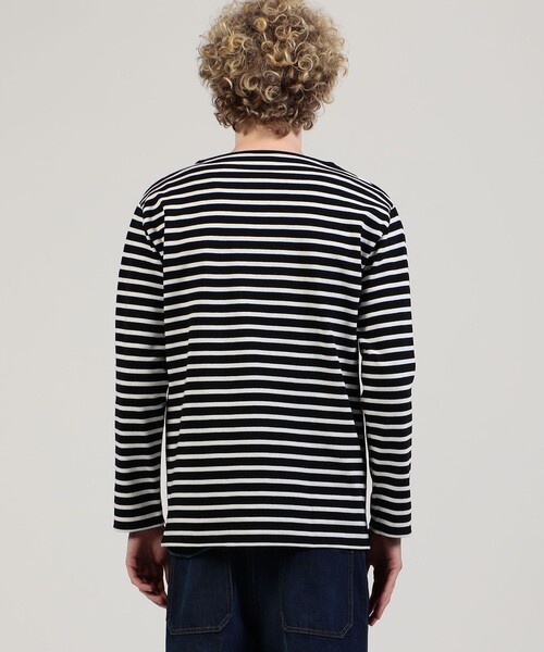 SAINT JAMES（セントジェームス）の「■SAINT JAMES OUESSANT BORDER コットン ボートネックプルオーバー（Tシャツ/カットソー・メンズ・ブラック系その他/ブルー系その他2・S/M）」の6枚目の写真