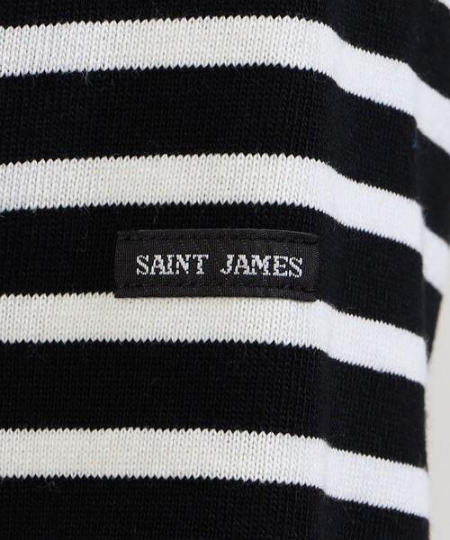 SAINT JAMES（セントジェームス）の「■SAINT JAMES OUESSANT BORDER コットン ボートネックプルオーバー（Tシャツ/カットソー・メンズ・ブラック系その他/ブルー系その他2・S/M）」の9枚目の写真
