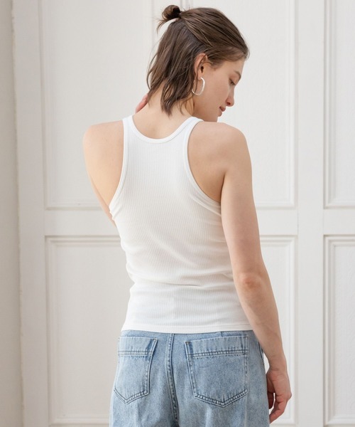 bijorie（ビジュリィ）の「【bijorie】カップ付きアメスリ／NEW BASIC series 23S（タンクトップ・レディース・チャコールグレー/オフホワイト/レッド・MEDIUM/LARGE/LG）」の9枚目の写真