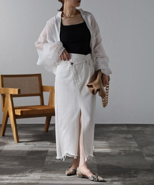 Bonjour Sagan（ボンジュールサガン）の「シアーショートブルゾン（ブルゾン・レディース・ホワイト/ブラック/グレー・FREE）」の7枚目の写真