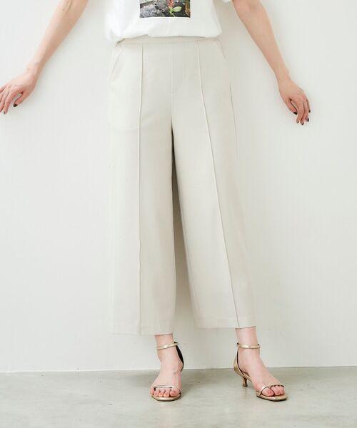 le.coeur blanc（ルクールブラン）の「リネンライクワイドクロップドパンツ（その他パンツ・レディース・ライトベージュ/サックスブルー/ブラック・38/36）」の3枚目の写真