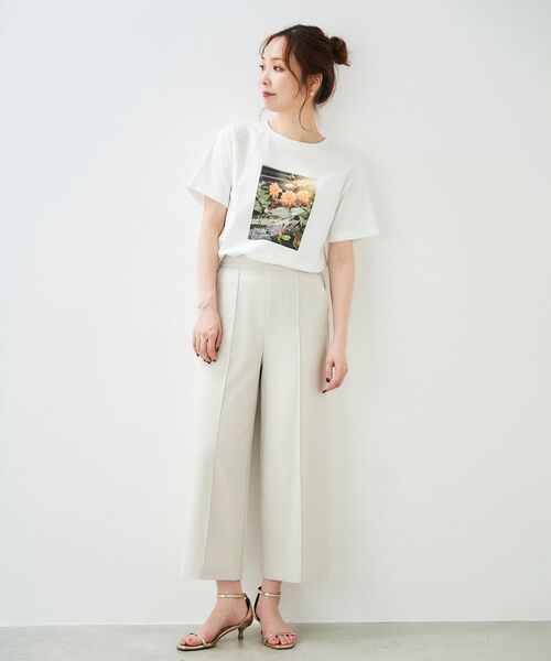 le.coeur blanc（ルクールブラン）の「リネンライクワイドクロップドパンツ（その他パンツ・レディース・ライトベージュ/サックスブルー/ブラック・38/36）」の6枚目の写真