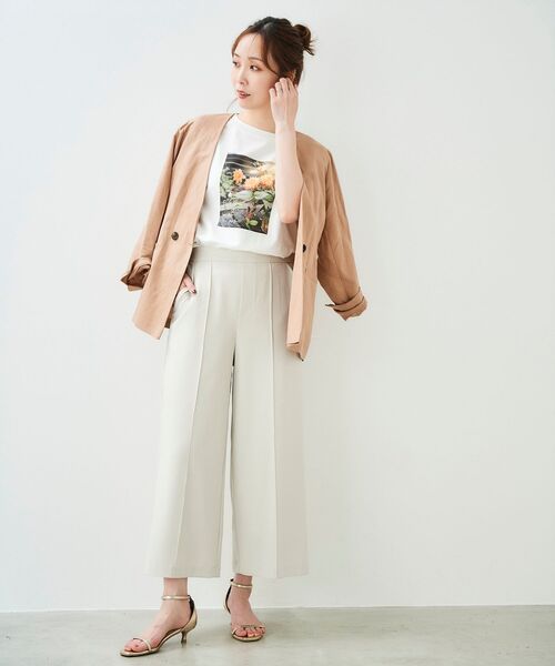 le.coeur blanc（ルクールブラン）の「リネンライクワイドクロップドパンツ（その他パンツ・レディース・ライトベージュ/サックスブルー/ブラック・38/36）」の14枚目の写真