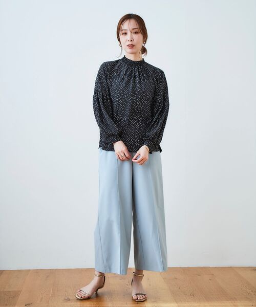 le.coeur blanc（ルクールブラン）の「リネンライクワイドクロップドパンツ（その他パンツ・レディース・ライトベージュ/サックスブルー/ブラック・38/36）」の21枚目の写真