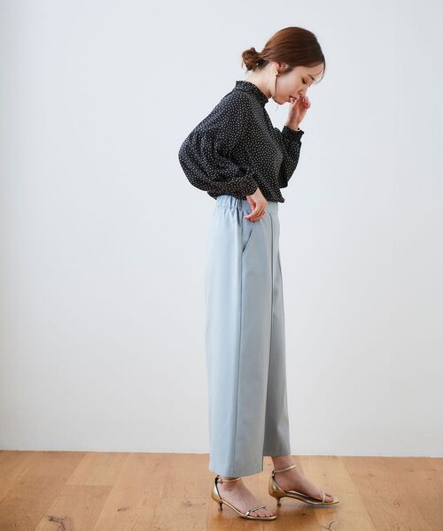 le.coeur blanc（ルクールブラン）の「リネンライクワイドクロップドパンツ（その他パンツ・レディース・ライトベージュ/サックスブルー/ブラック・38/36）」の7枚目の写真