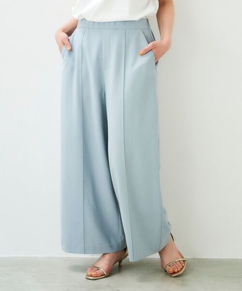 le.coeur blanc（ルクールブラン）の「リネンライクワイドクロップドパンツ（その他パンツ・レディース・ライトベージュ/サックスブルー/ブラック・38/36）」の5枚目の写真