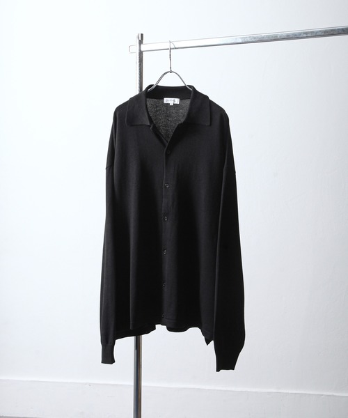 NILWAY(ニルウェイ)の「オーバーサイズ 長袖 ニットシャツ(シャツ/ブラウス・メンズ・ブラック/グリーン/ブルー/アイボリー/グレー・MEDIUM/LARGE)」の20枚目の写真