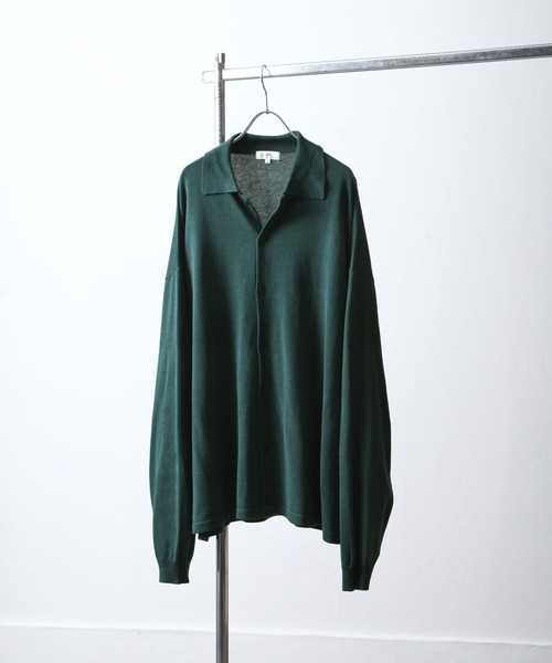 NILWAY(ニルウェイ)の「オーバーサイズ 長袖 ニットシャツ(シャツ/ブラウス・メンズ・ブラック/グリーン/ブルー/アイボリー/グレー・MEDIUM/LARGE)」の21枚目の写真
