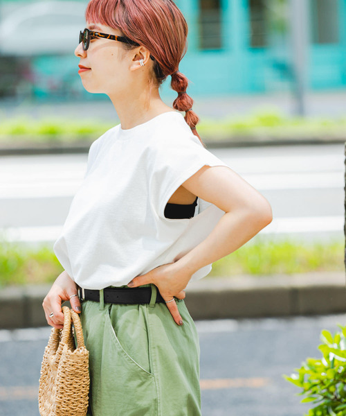 ITEMS URBANRESEARCH（アイテムズ アーバンリサーチ）の「『UR TECH』クルーネックノースリーブTシャツ（Tシャツ/カットソー・レディース・ホワイト/レッド/ブラック/ブルー系その他・FREE）」の17枚目の写真