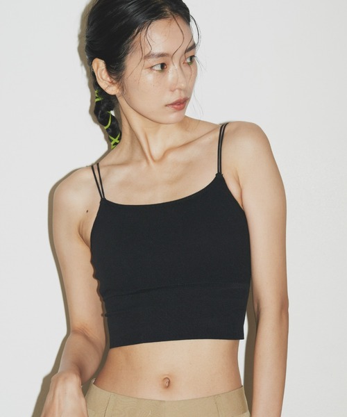 un/neu（アンノイ）の「ダブルストラップカップ付きインナー（キャミソール・レディース・ホワイト/ブラック・FREE）」の5枚目の写真