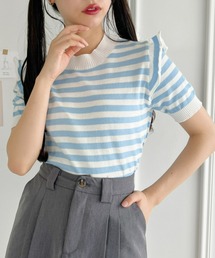 Loueme | プチフリルボーダートップス(シャツ/ブラウス)