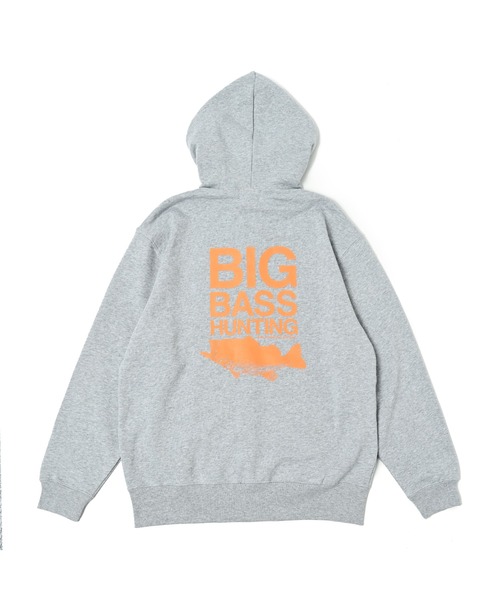NOTHINKER（ノーシンカー）の「BIG BASS HUNTING  ZIP Hoodie（パーカー・メンズ・グレー/ベージュ/ブラック・X-LARGE/LARGE/MEDIUM/XX-LARGE/SMALL）」の3枚目の写真