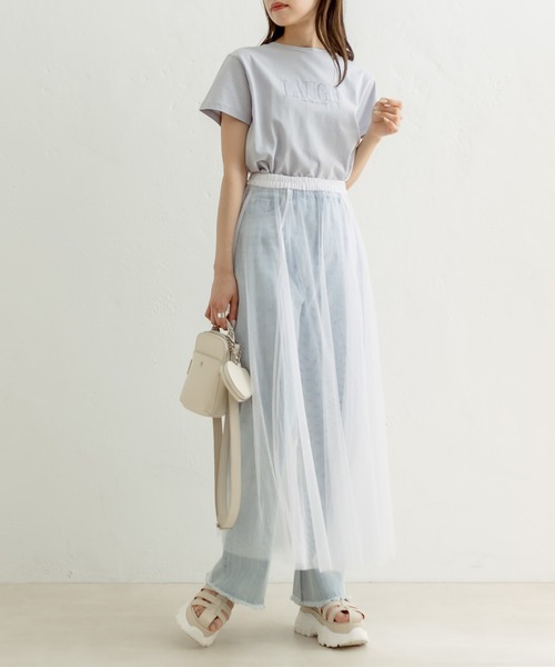 OLIVE des OLIVE（オリーブデオリーブ）の「ミニスカート×チュールスカートSET（スカート・レディース・ワンウォッシュ/オフホワイト/ブラック・FREE）」の17枚目の写真