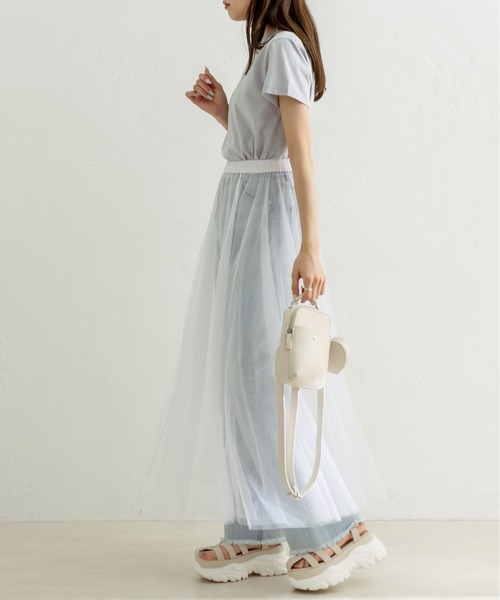 OLIVE des OLIVE（オリーブデオリーブ）の「ミニスカート×チュールスカートSET（スカート・レディース・ワンウォッシュ/オフホワイト/ブラック・FREE）」の18枚目の写真