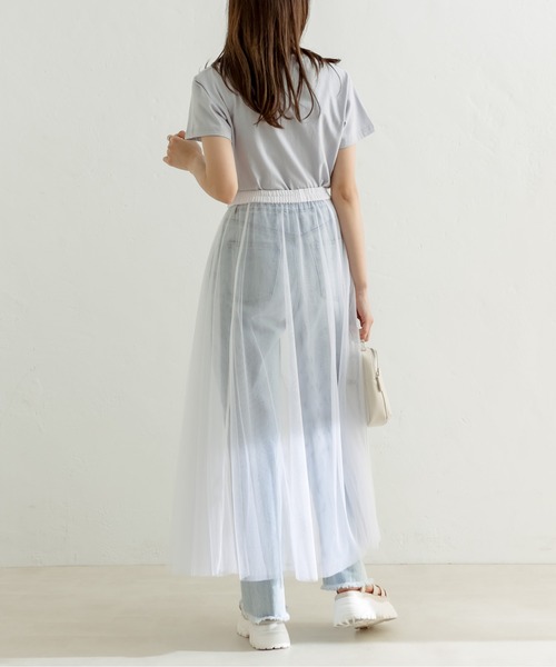 OLIVE des OLIVE（オリーブデオリーブ）の「ミニスカート×チュールスカートSET（スカート・レディース・ワンウォッシュ/オフホワイト/ブラック・FREE）」の19枚目の写真