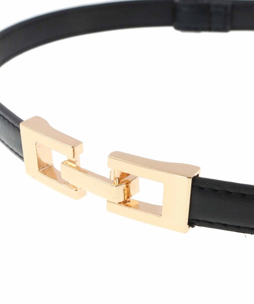 31 Sons de mode（トランテアン　ソン　ドゥ　モード）の「ゴールドバックルスライドベルト（ベルト・レディース・ベージュ/ブラック・フリー）」の8枚目の写真